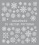 Snowflakes set. Cross stitch. 50 vector patterns. Winter decoration elements.