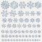 Snowflakes set. Cross stitch. Scheme of knitting and embroidery.