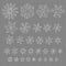 Snowflakes set. Cross stitch. Scheme of knitting and embroidery.