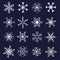 Snowflakes shape design on blue background vector illustration.