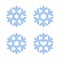 Snowflakes signs set. Blue Snowflake icons isolated on white background. Snow flake silhouettes. Symbol of snow, holiday