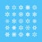 Snowflakes Vector Icons Set