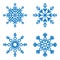 Snowflakes vector icons, snow in winter season symbol, christmas decoration geometric element collection