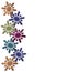 Snowflakes winter border colorful