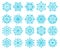 Snowflakes. Winter christmas flake snowflake design set, frozen ornament of snowfall, holiday crystal star, new year