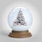 Snowglobe with christmas tree and presents inside