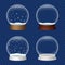 Snowglobe icon set, realistic style