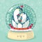 Snowing Globe With Penguin Family Inside