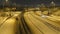 Snowing in Manchester. Motorway M60 at night