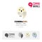 Snowly owl bird concept icon set and modern brand identity logo template and app symbol based on comma sign