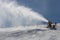 Snowmaking spraying snow