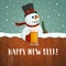 Snowman with beer. Happy new beer logo