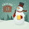 Snowman with beer mug