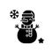 Snowman black glyph icon