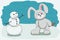 Snowman and bunny