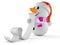 Snowman character reading long list