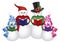 Snowman Christmas Carolers Illustration