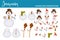 Snowman Christmas character constructor body parts and accessories