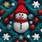 Snowman Christmas crochet yarn design pattern wallpaper