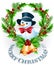 Snowman and Christmas garland