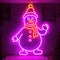 Snowman Christmas seasonal icon, retro neon sign, bright electric light signage