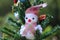 Snowman on the Christmas tree with decorations on special days