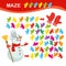The snowman collects mittens. Maze game for kids. Logic educational game.