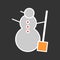 Snowman color vector icon isolated on black.