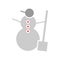 Snowman color vector icon isolated on white.