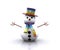 Snowman with the colors of the flag of Peace