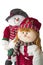 Snowman couple christmas joy isolated