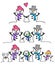 Snowman Couple and Family/eps