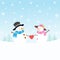 Snowman Couple In Love