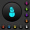 Snowman dark push buttons with color icons