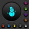 Snowman dark push buttons with color icons