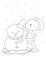 Snowman Decorated by Rabbit Christmas Animal Coloring Activity Holiday For Kids and Adult