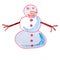snowman drawing watercolor cartoon isolated on a white backgroun