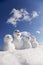 Snowman family, traditional Japanese snowman