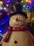 Snowman festive christmas xmas lights tree winter smile