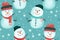 Snowman festive seamless pattern background