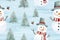 Snowman festive seamless pattern background