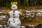 Snowman first snow forest autumn