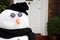 Snowman at front door