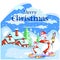 Snowman in frost winter background for Merry Christmas holiday celebration