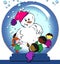 Snowman and glass ball for Children, Cartoon