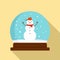 Snowman glass ball icon, flat style