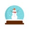 Snowman glass ball icon, flat style