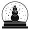 Snowman glass ball icon, simple style