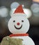 Snowman Greets Happy Under Snow