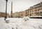 Snowman in the historic Piazza Navona in Rome